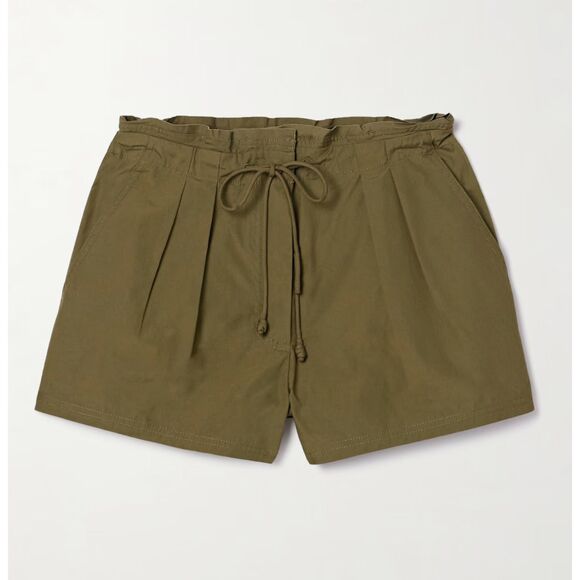 ULLA JOHNSON Camryn pleated cotton-poplin shorts - Picture 1 of 6